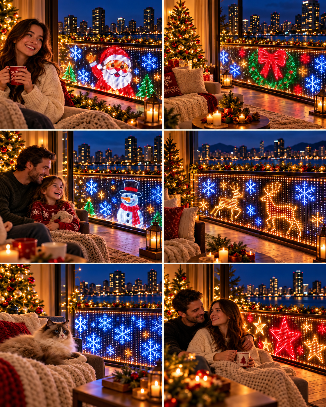 Smart Animated Christmas LED Curtain Lights