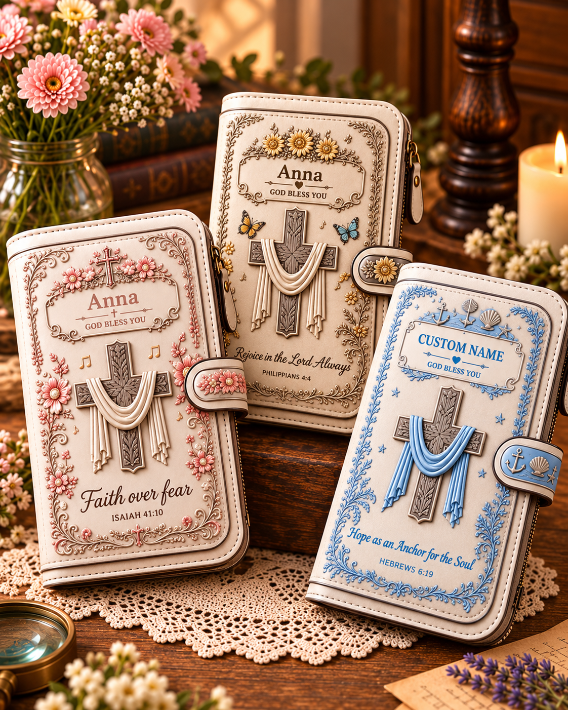 Faith Over Fear™ Personalized Christian Wallet